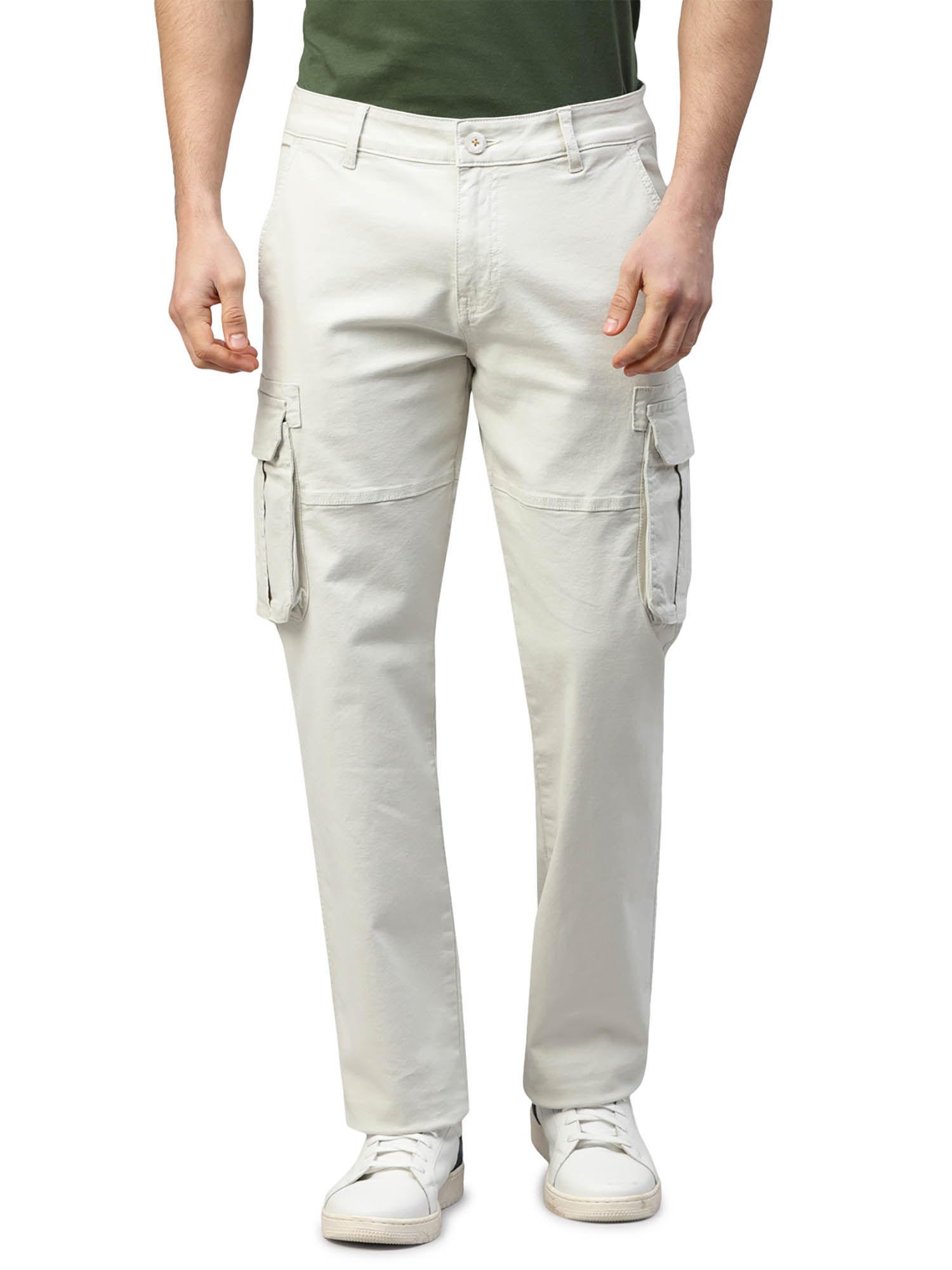 indie ride cargo trousers-white