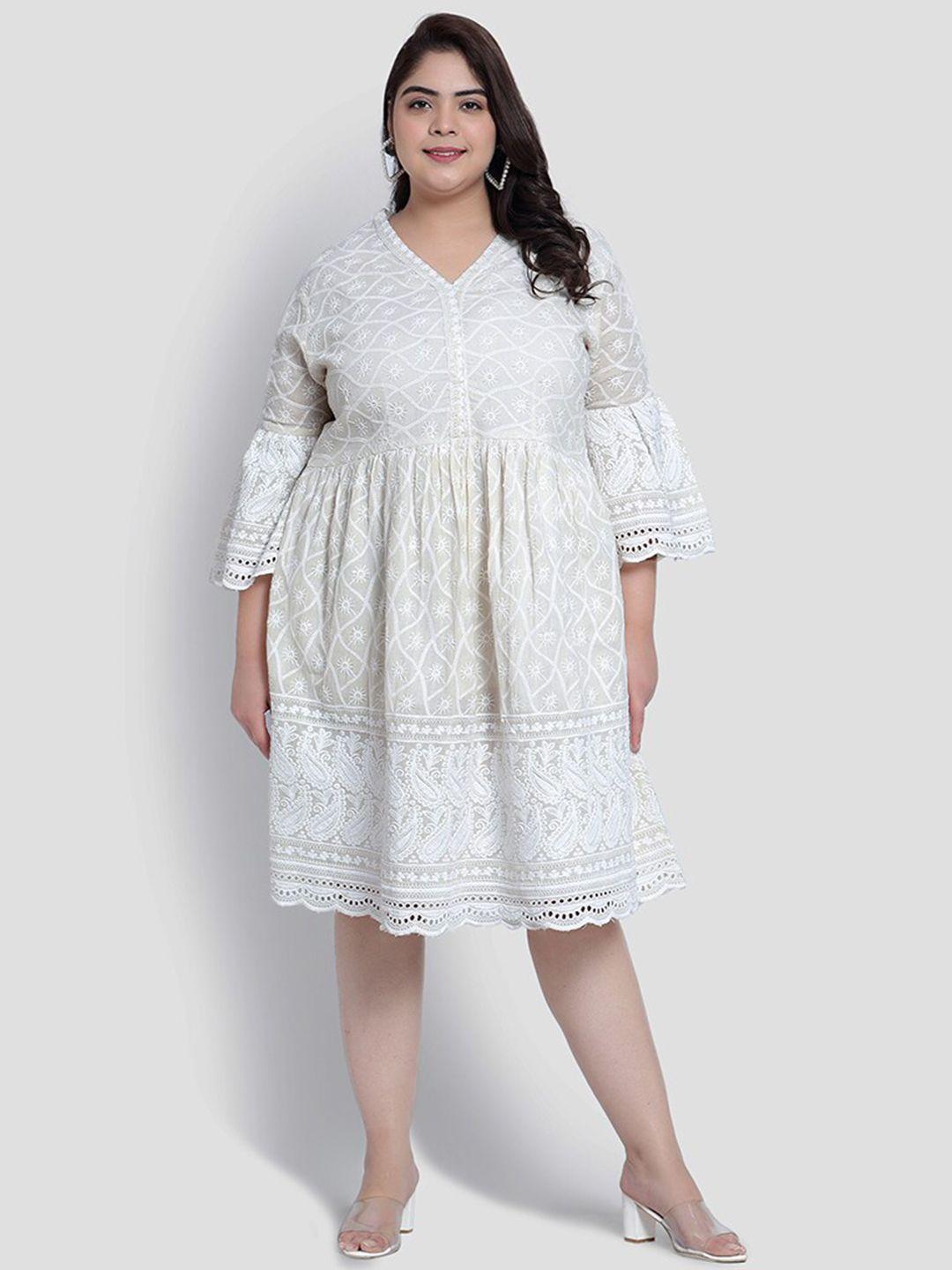 indietoga off white fit & flare dress