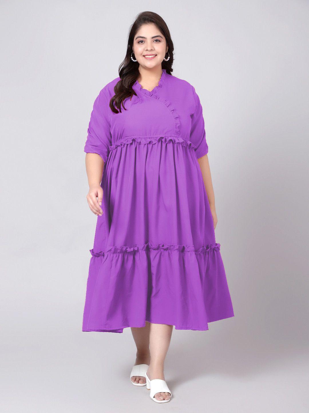 indietoga plus size ruffle tiered a-line dress