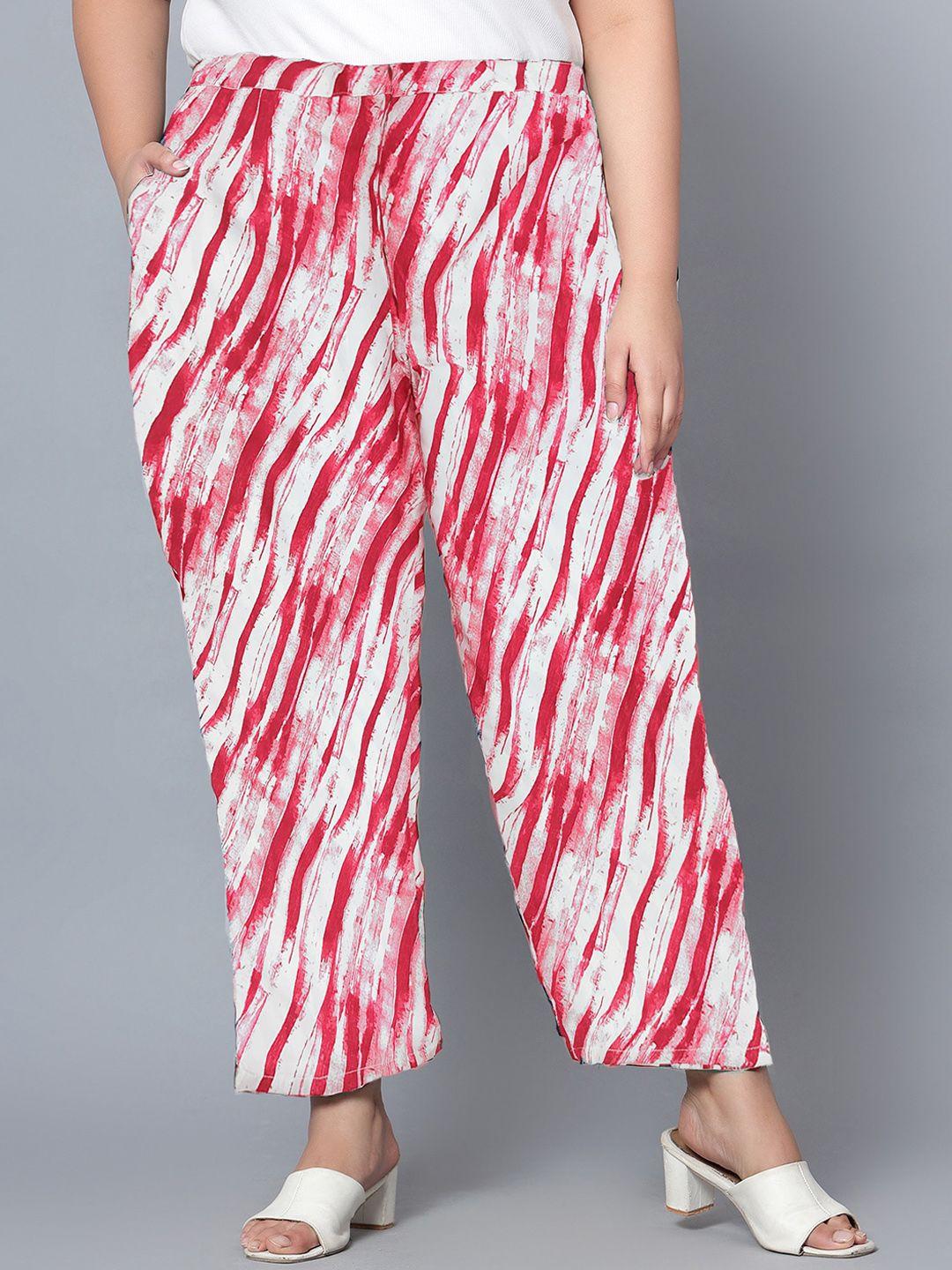 indietoga women comfort abstract printed easy wash trousers