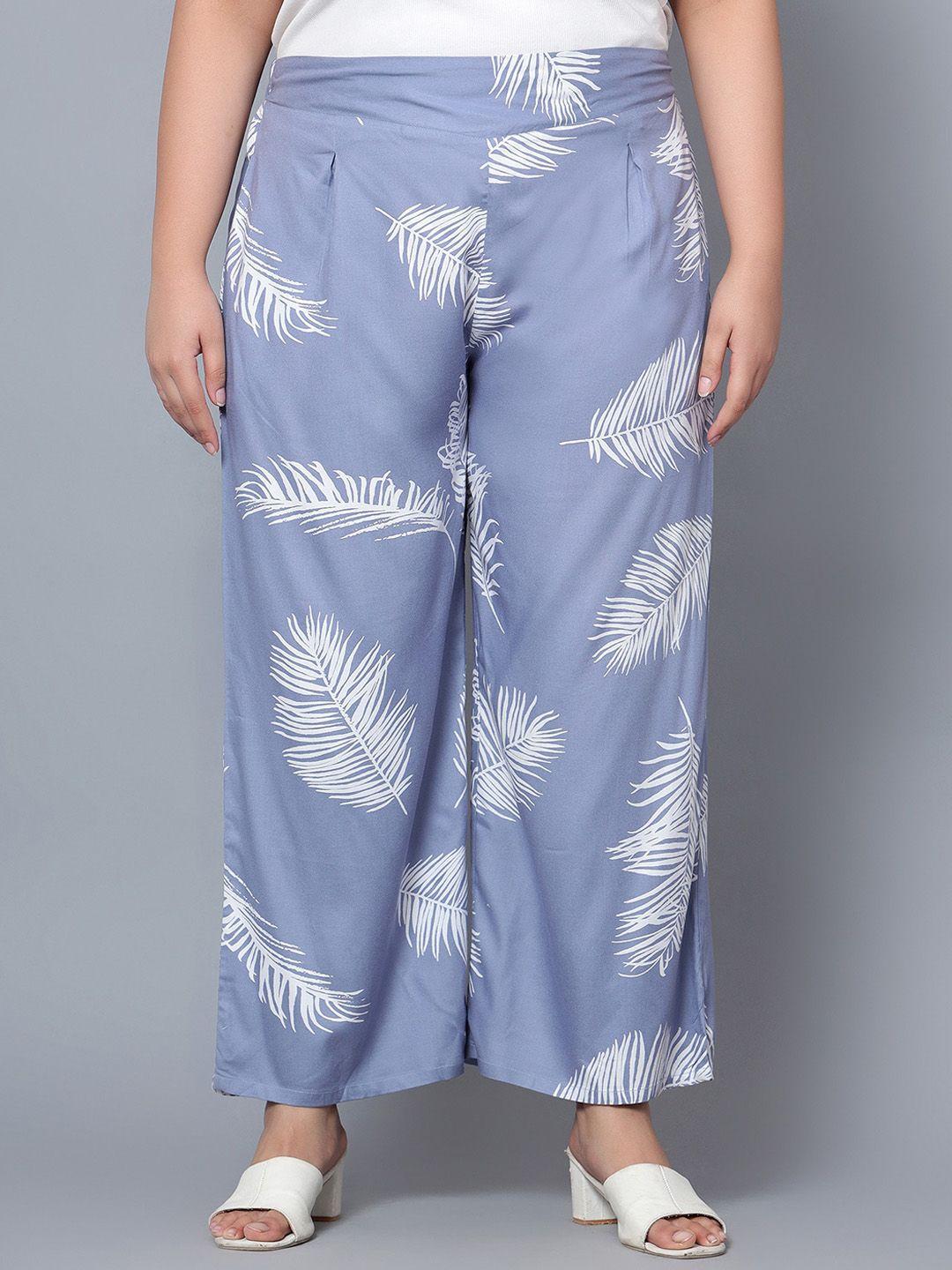 indietoga women comfort tropical printed easy wash parallel trousers