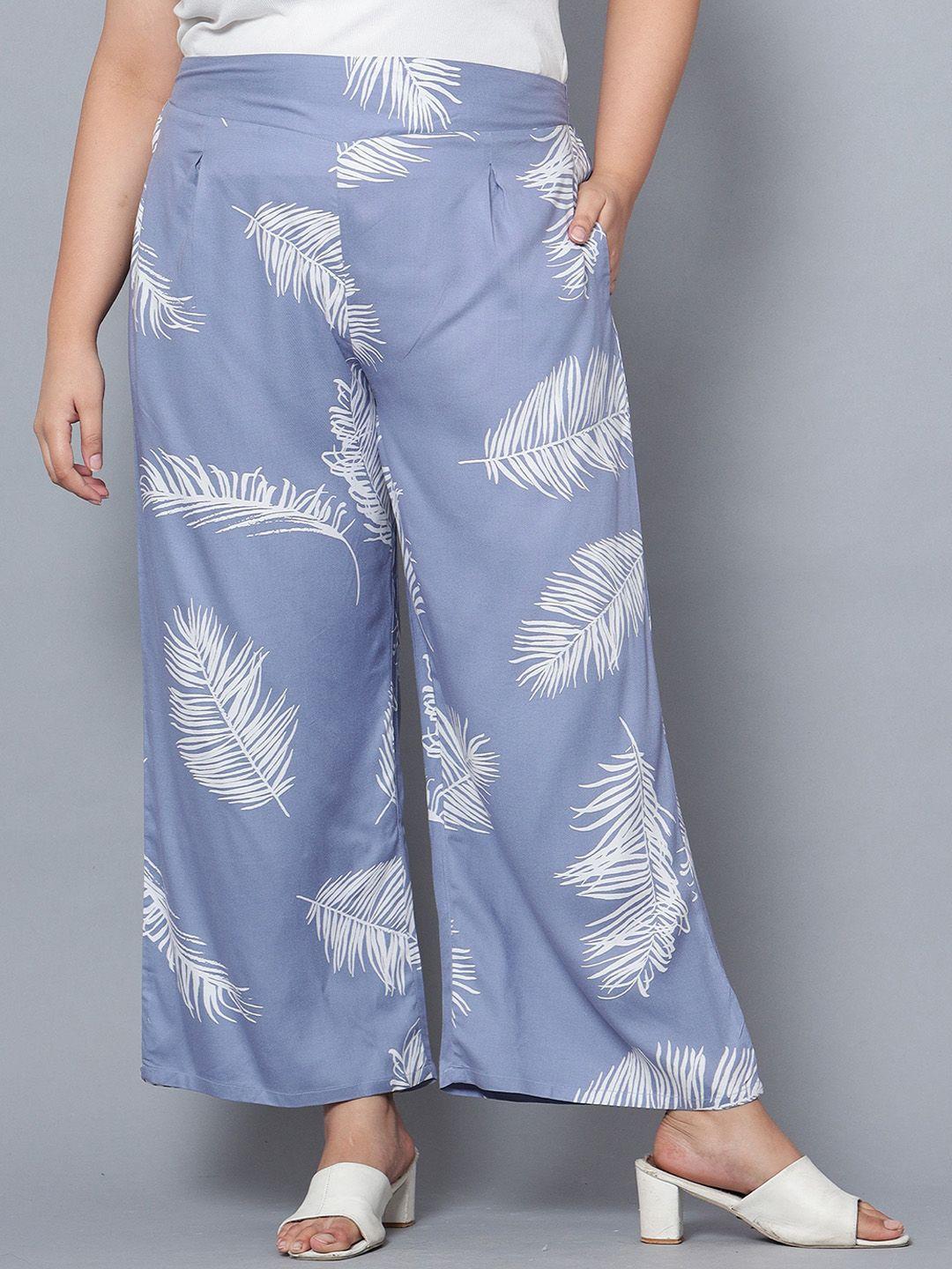 indietoga women plus size floral printed comfort easy wash parallel trousers
