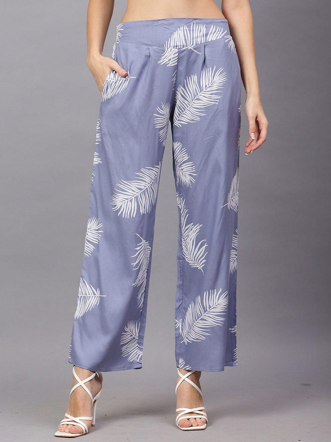 indietoga women printed comfort easy wash trousers