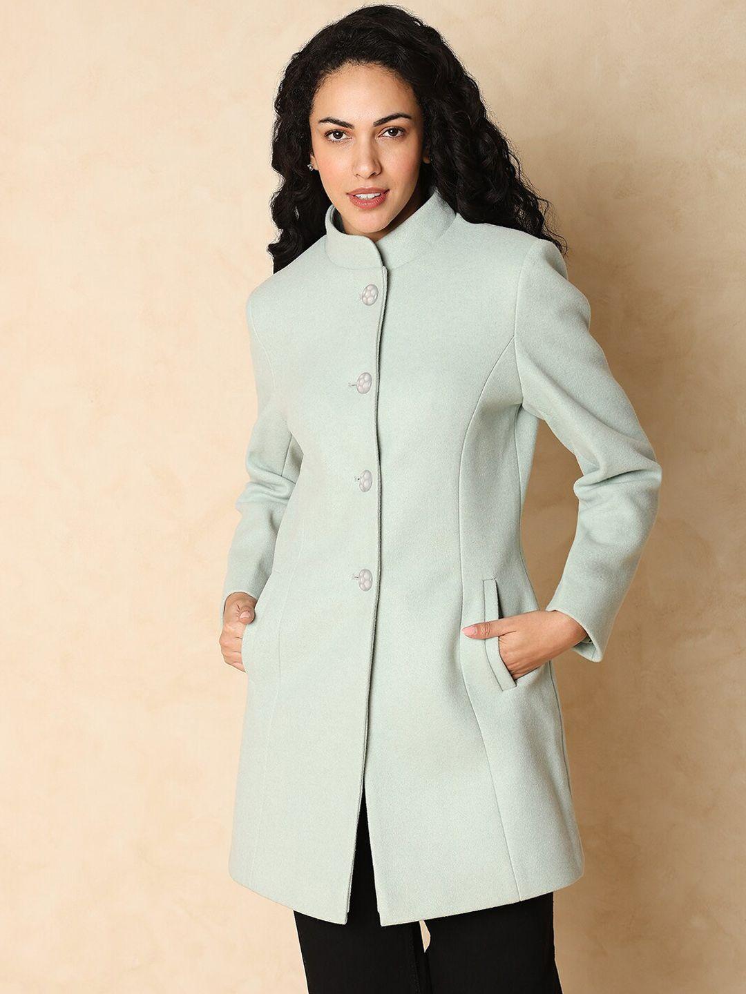 indifusion stand collar acrylic longline tailored jacket