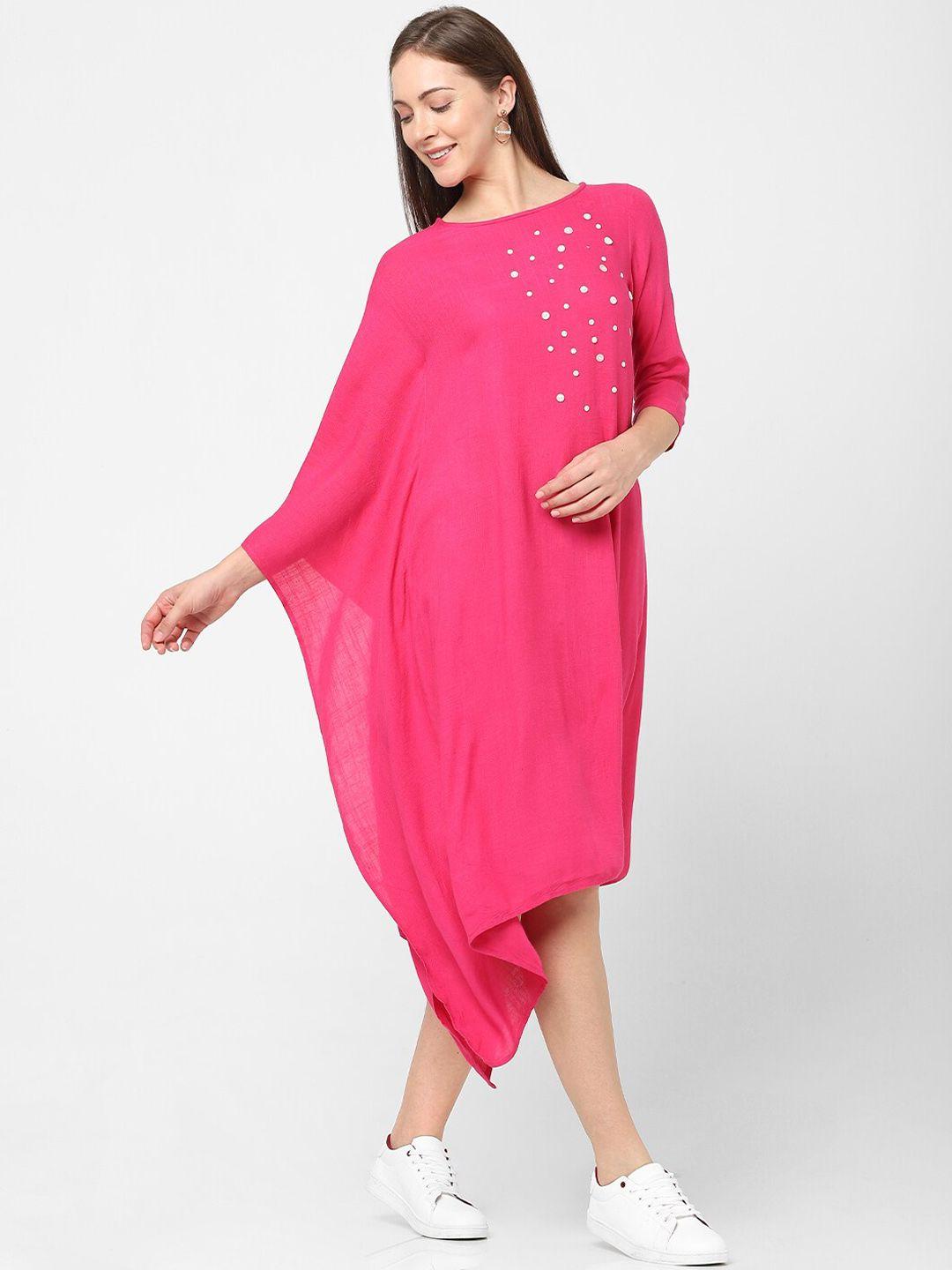 indifusion women magenta asymmetrical kurta