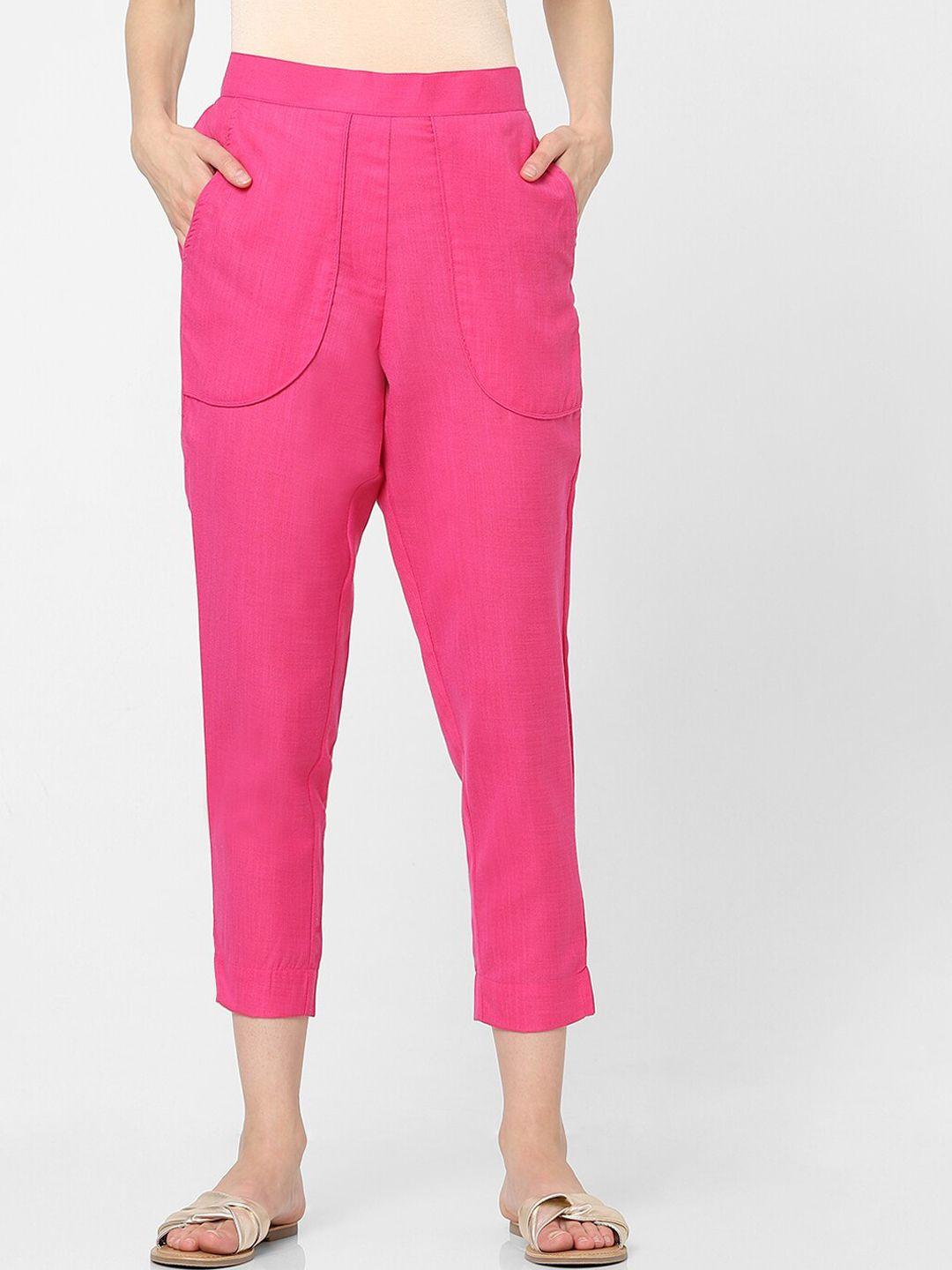 indifusion women pink high-rise trousers