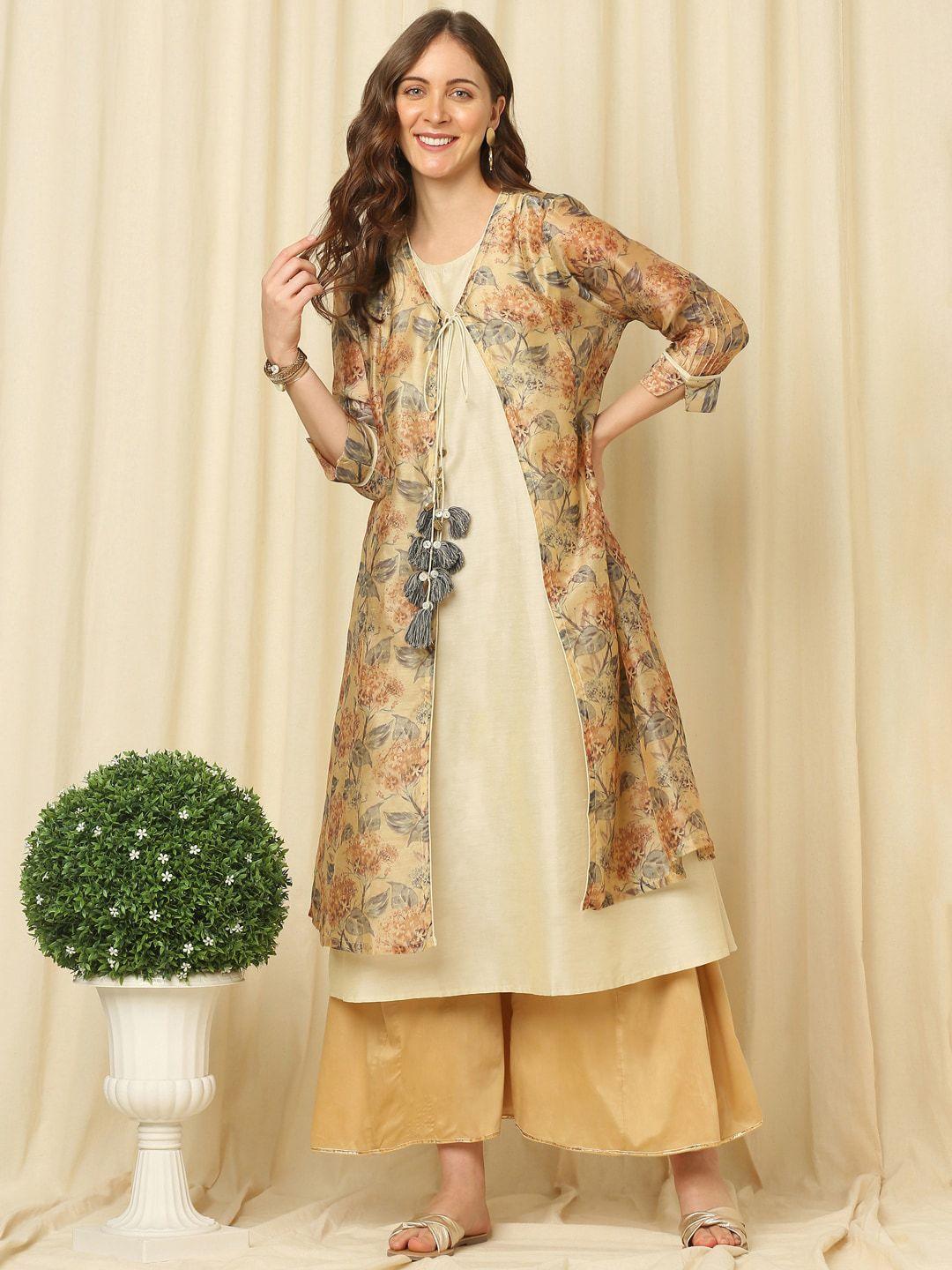 indifusion women printed anarkali kurta