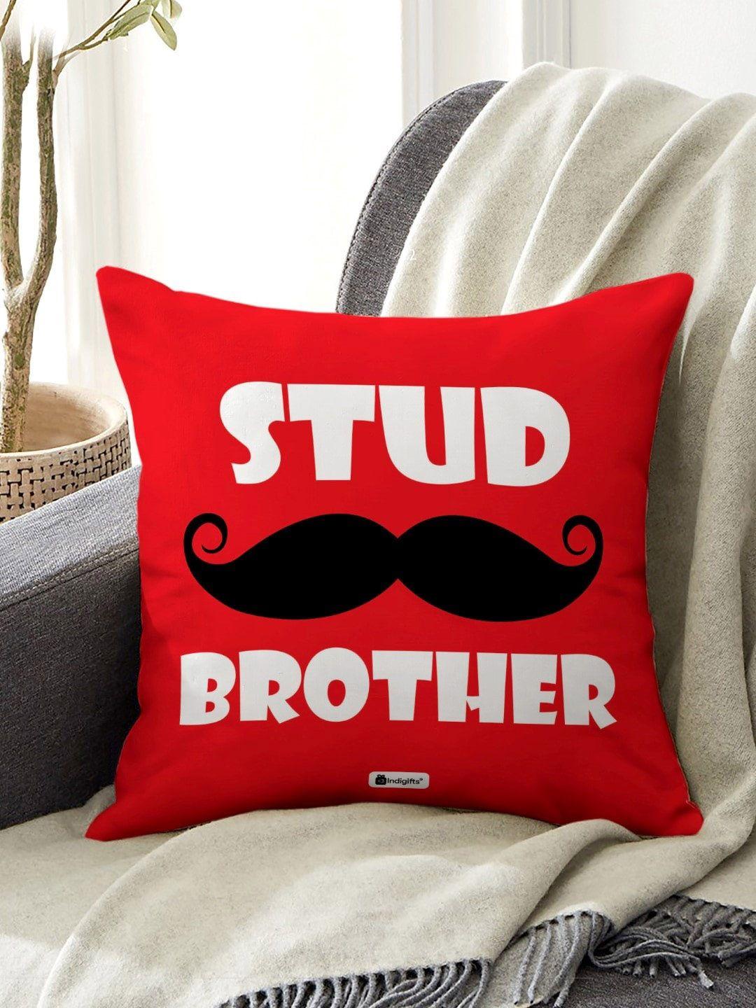 indigifts stud brother printed cushion ceramic mug and rakhi