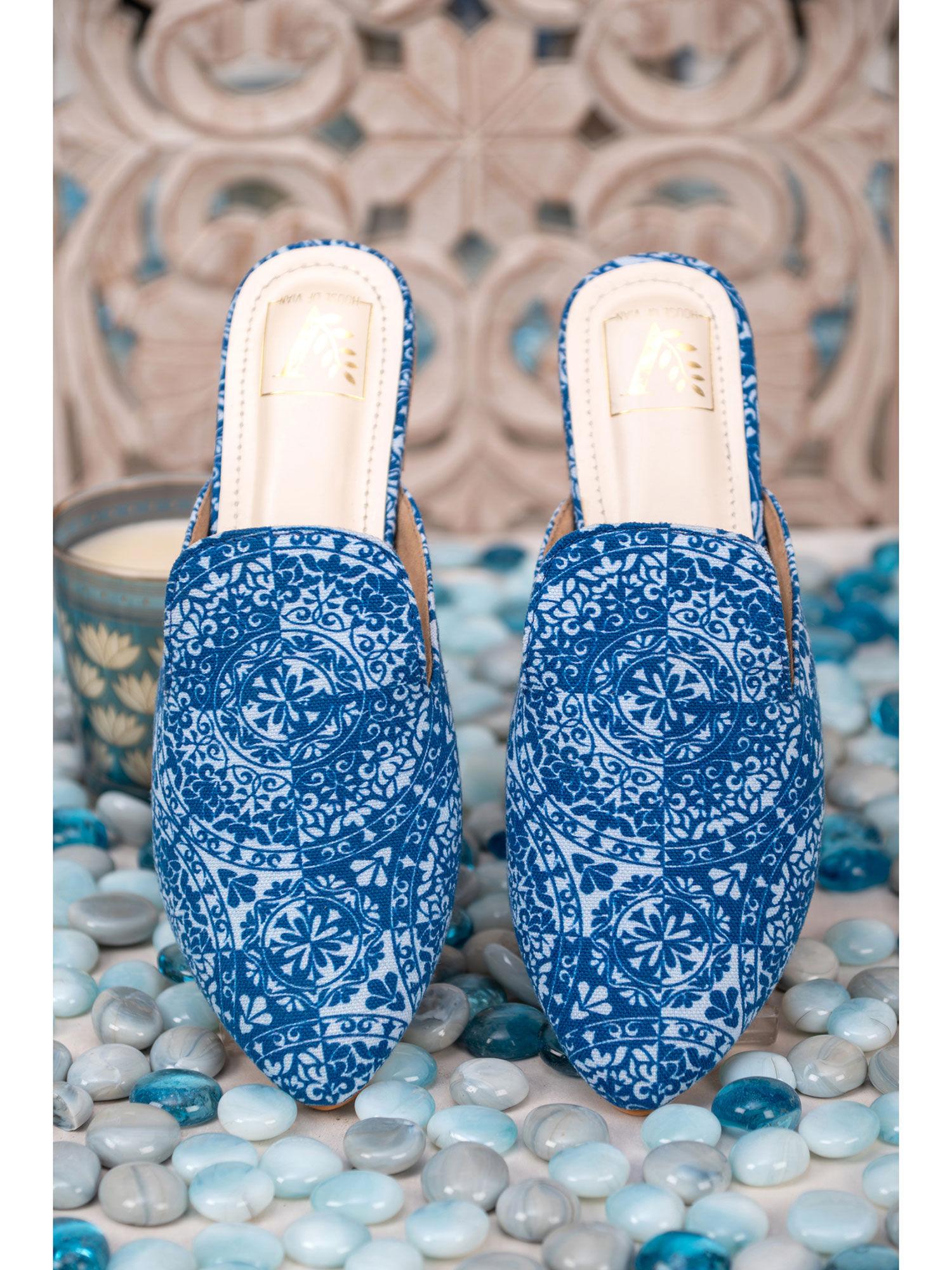 indiglow printed mule flats