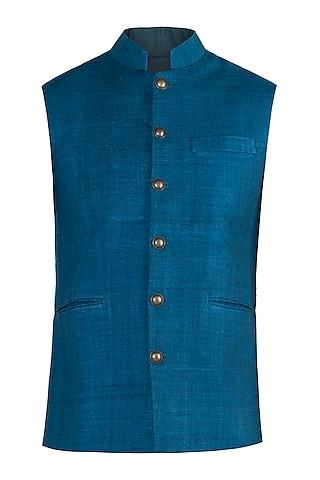 indigo blue nehru jacket