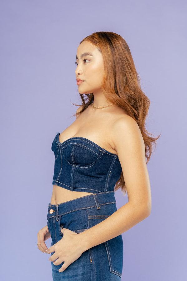 indigo bralette top