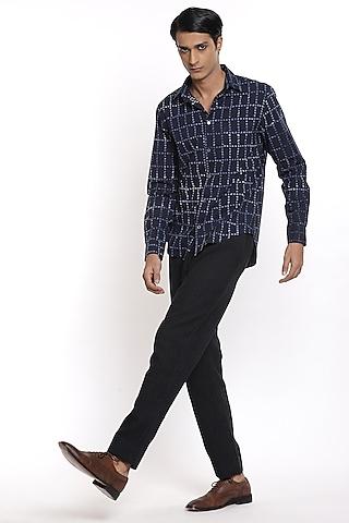 indigo cotton printed shirt