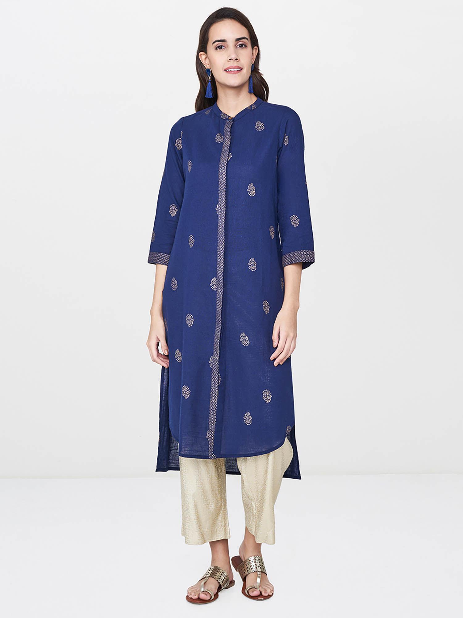 indigo floral kurta