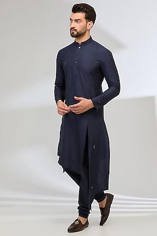 indigo katan kurta set