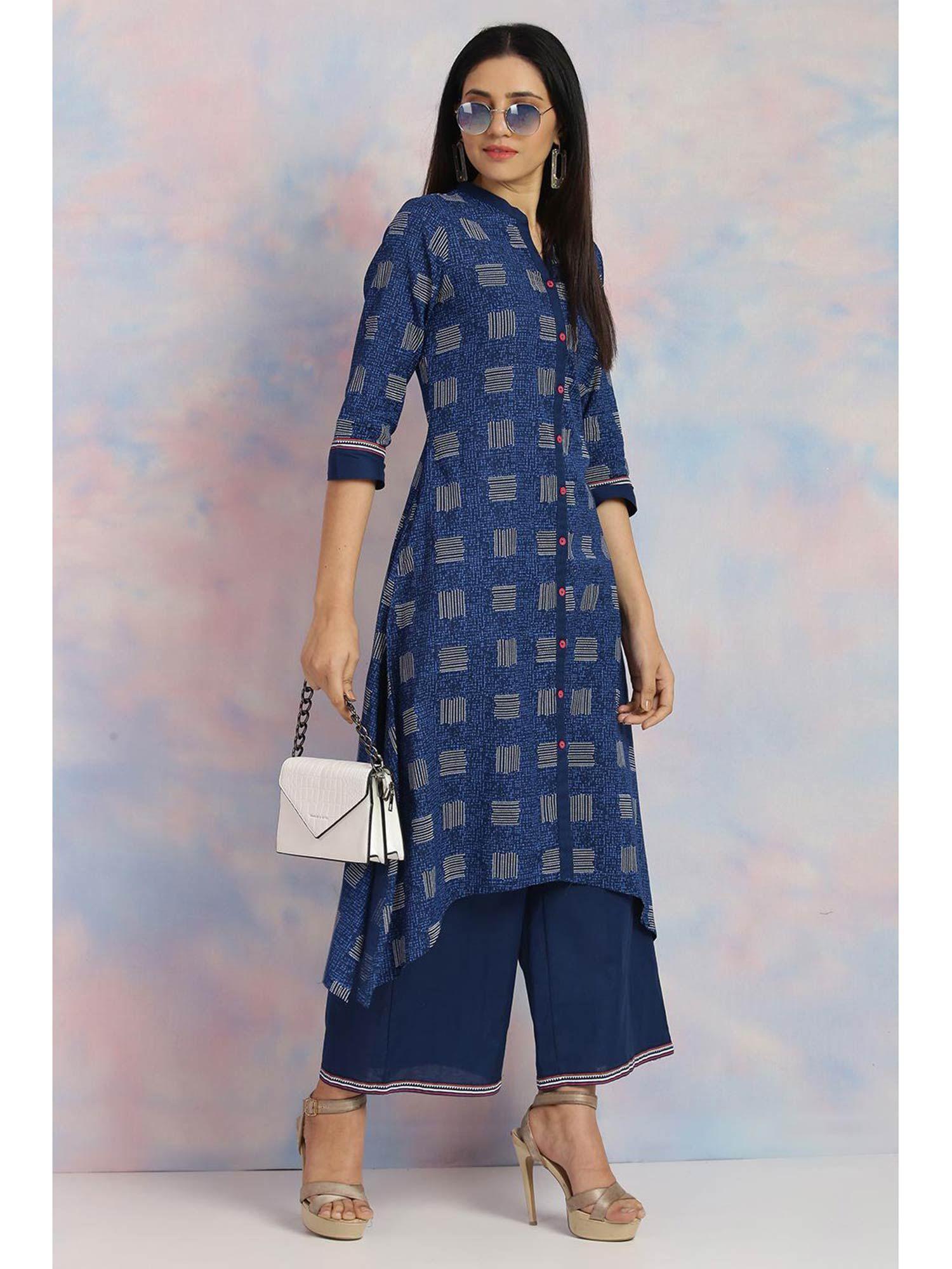 indigo printed kurta