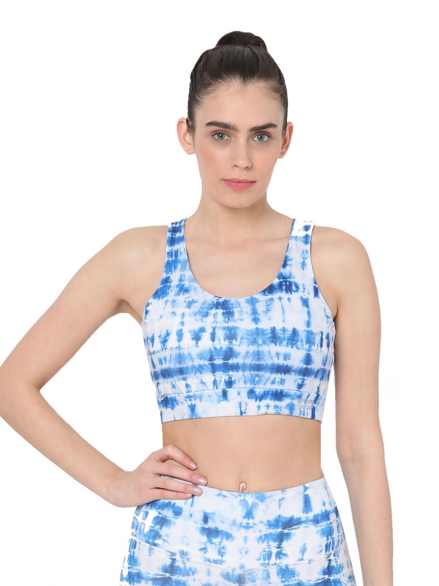 indigo shibori luxe crop top - multi-color