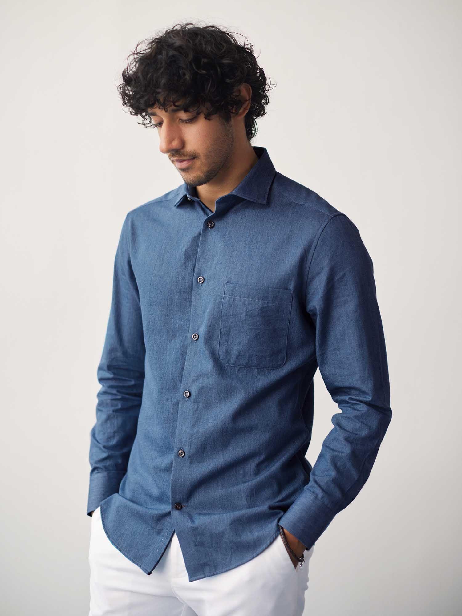 indigo slate shirt slim