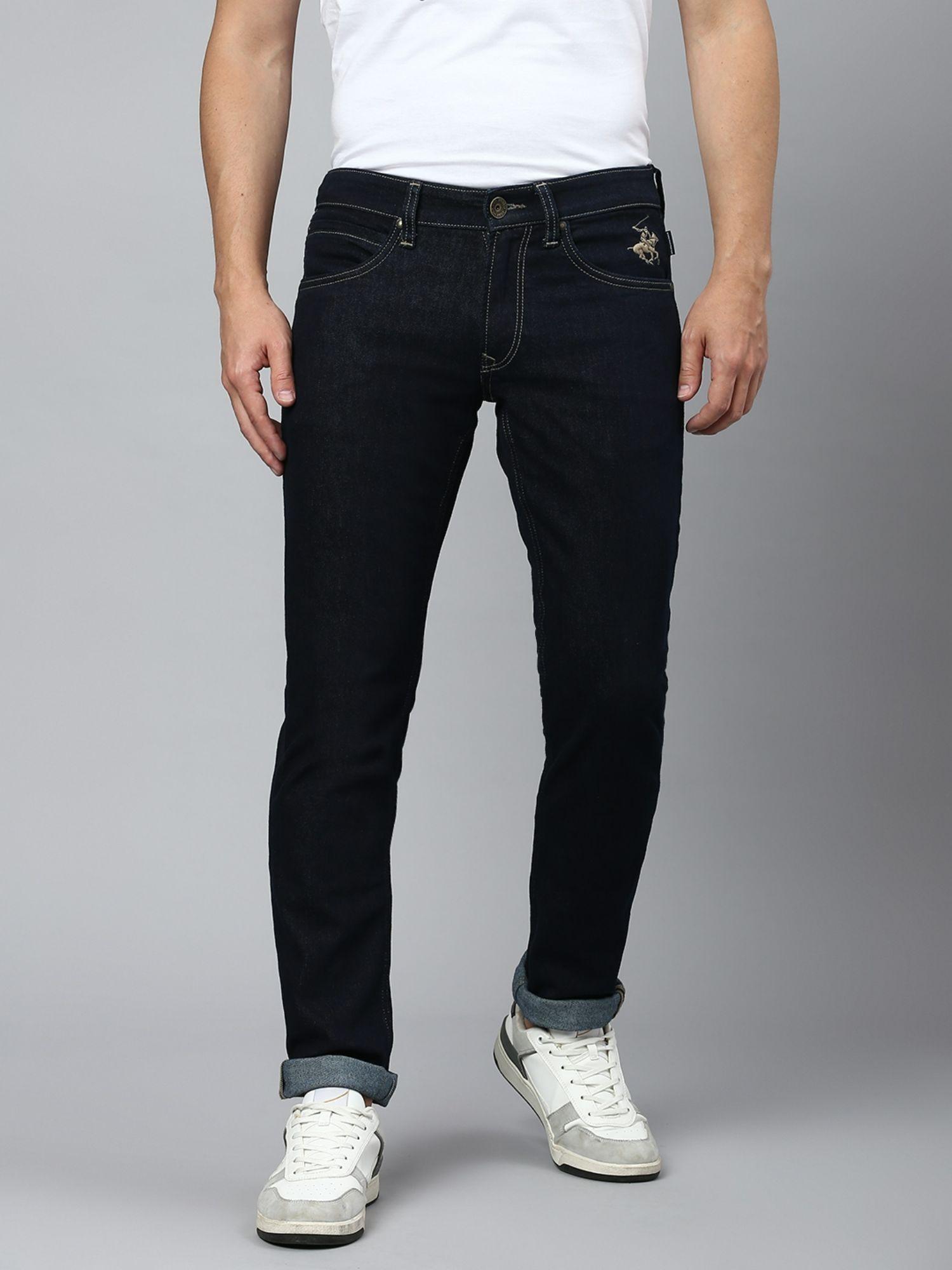 indigo solid jeans