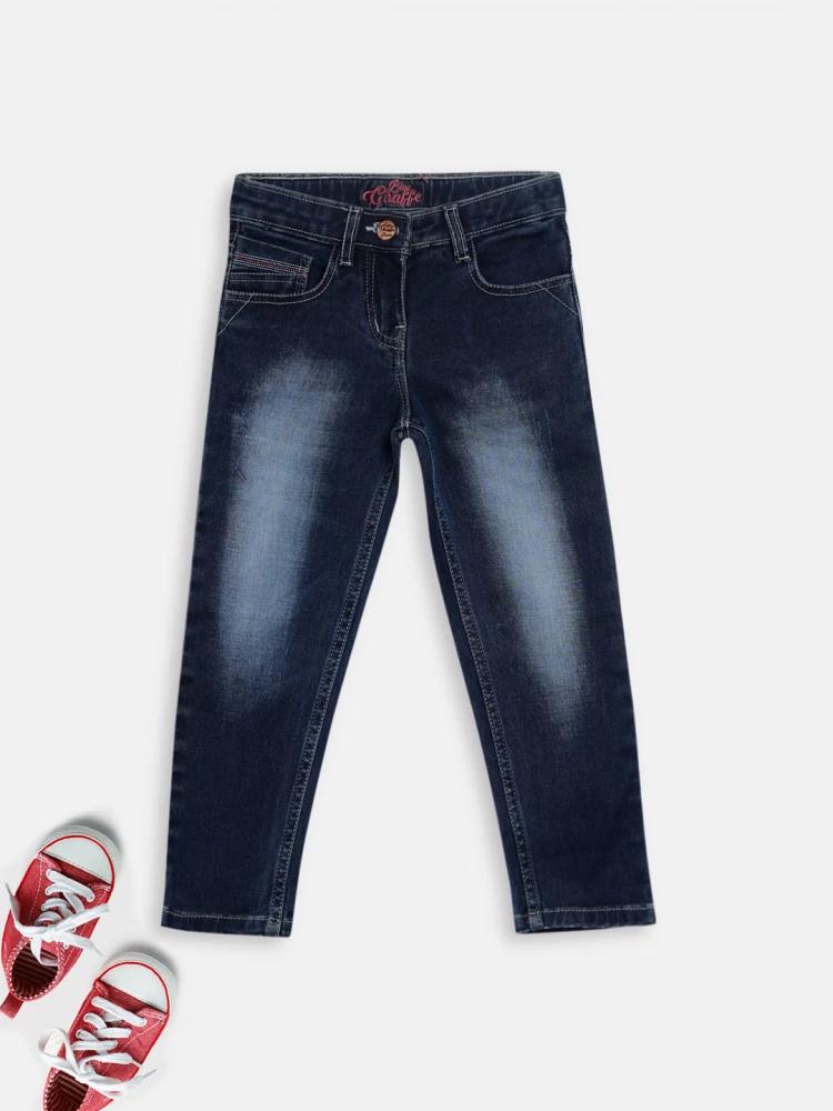 indigo solid regular fit jeans