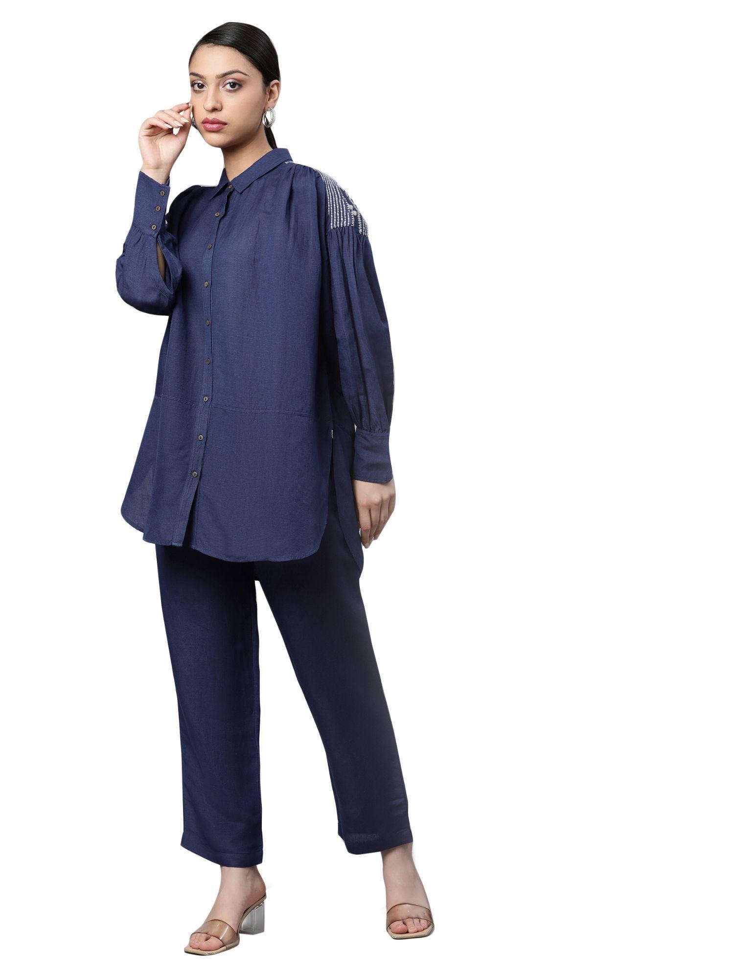 indigo solid tunic