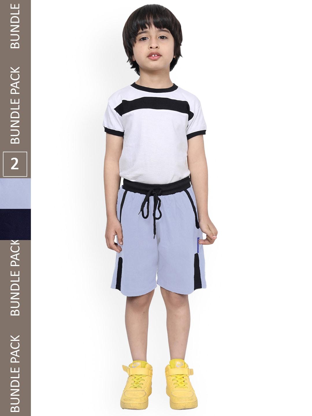 indiweaves boys pack of 2 high-rise cotton shorts