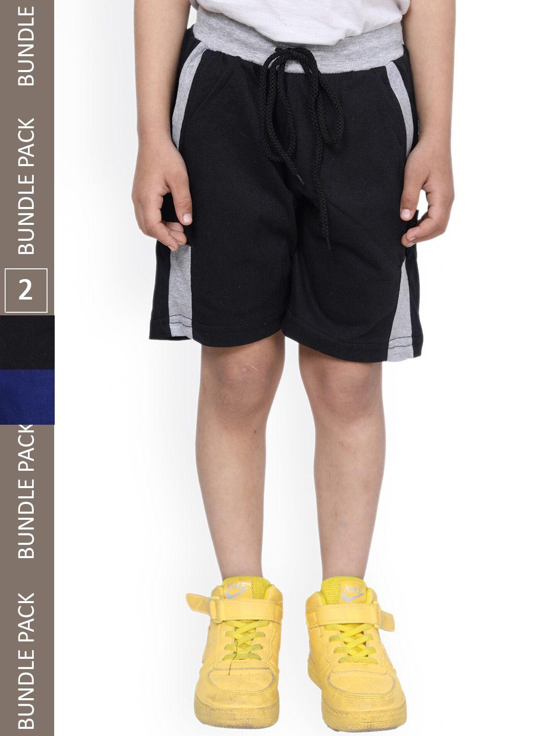 indiweaves boys pack of 2 high-rise cotton shorts