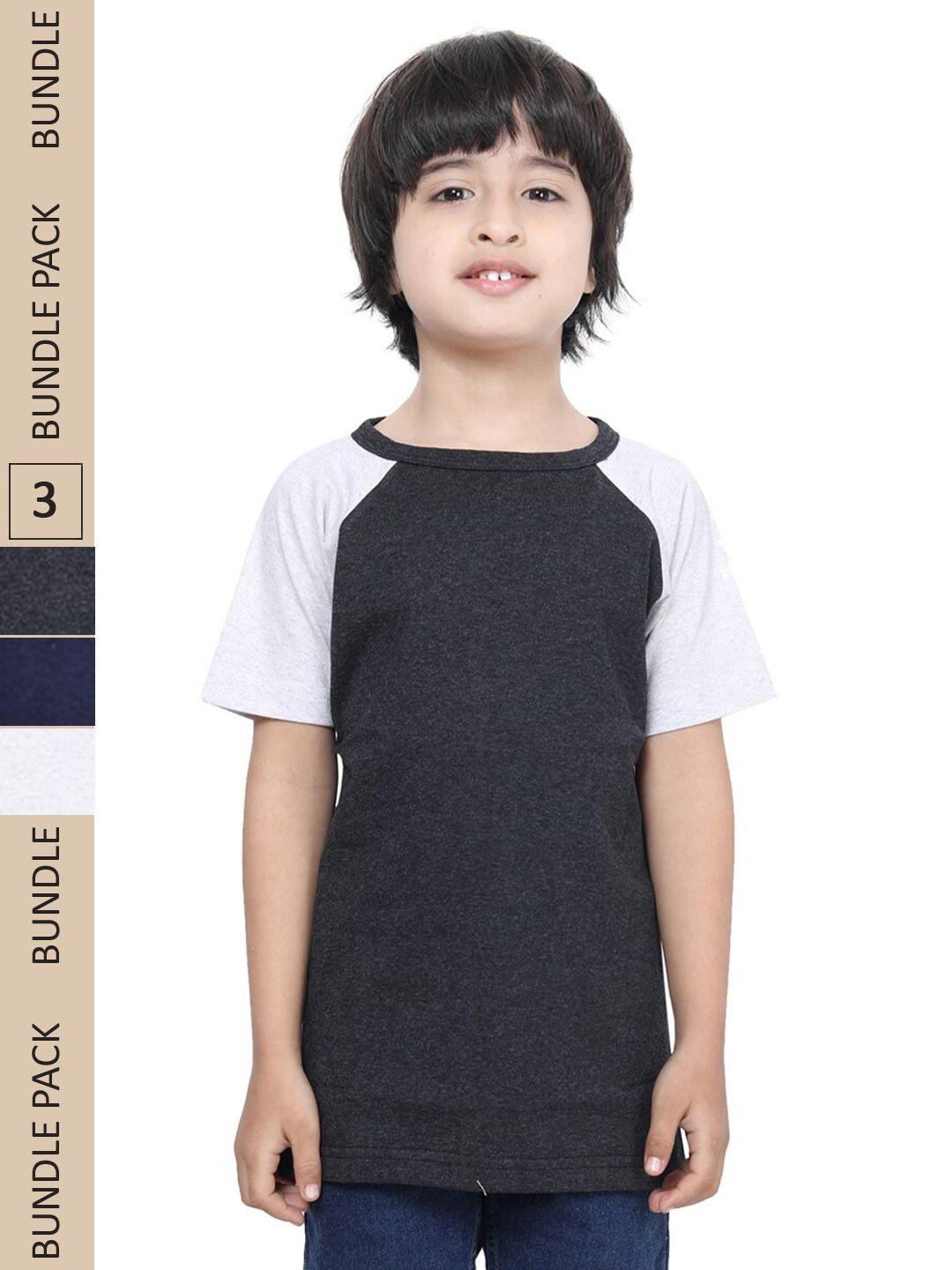 indiweaves boys pack of 3 pure cotton t-shirt