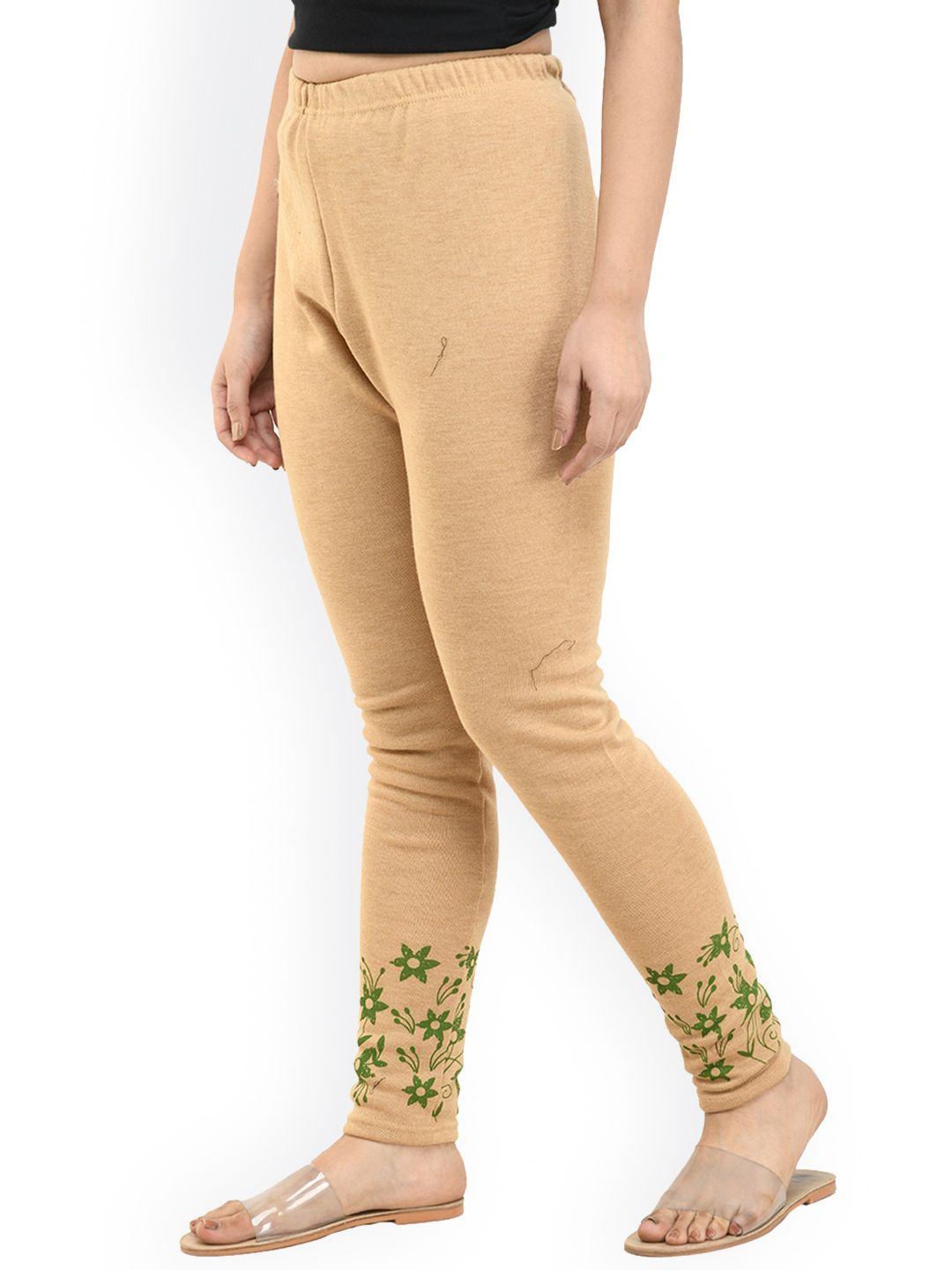 indiweaves floral printed wool ankle-length leggings