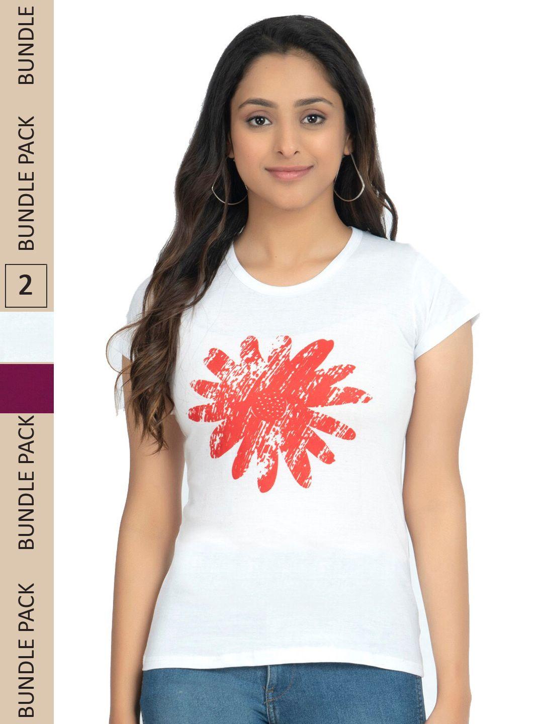 indiweaves pack of 2 printed cotton t-shirt