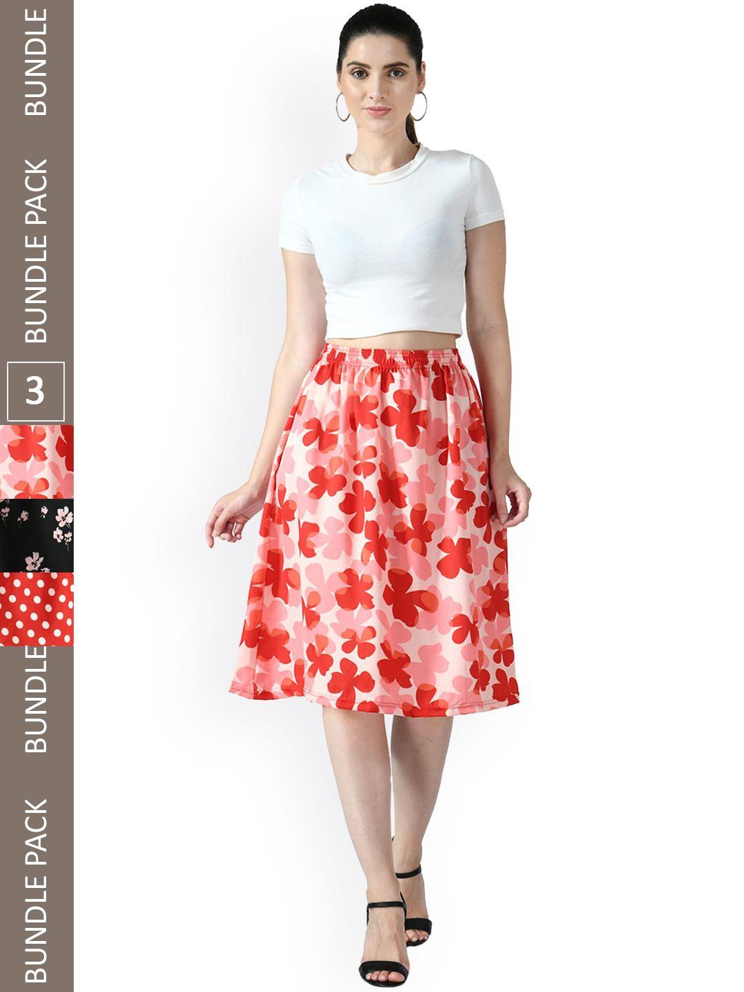 indiweaves-pack-of-3-floral-printed-flared-midi-skirts