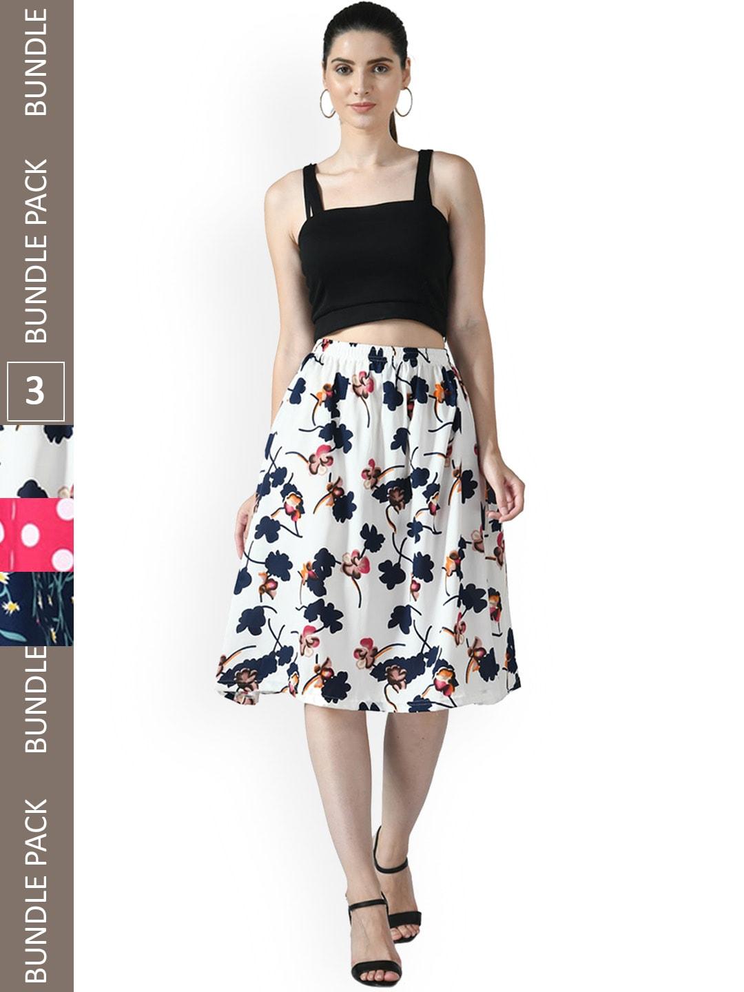 indiweaves-pack-of-3-floral-printed-flared-midiskirts