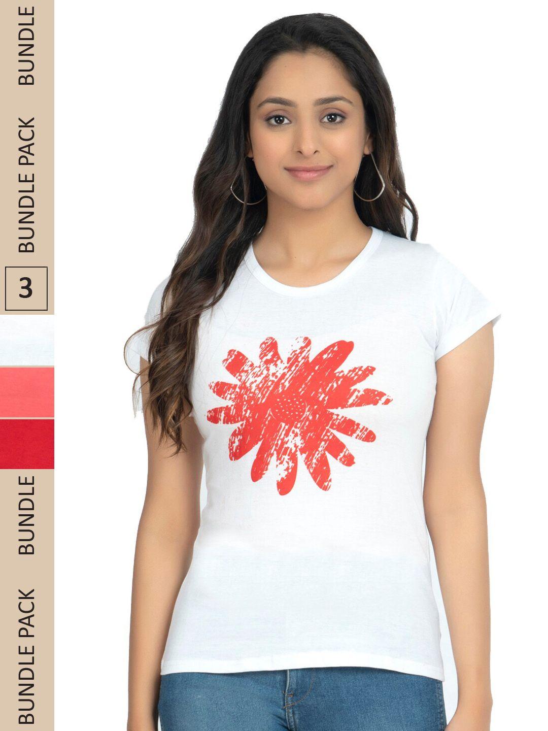 indiweaves pack of 3 printed cotton t-shirt