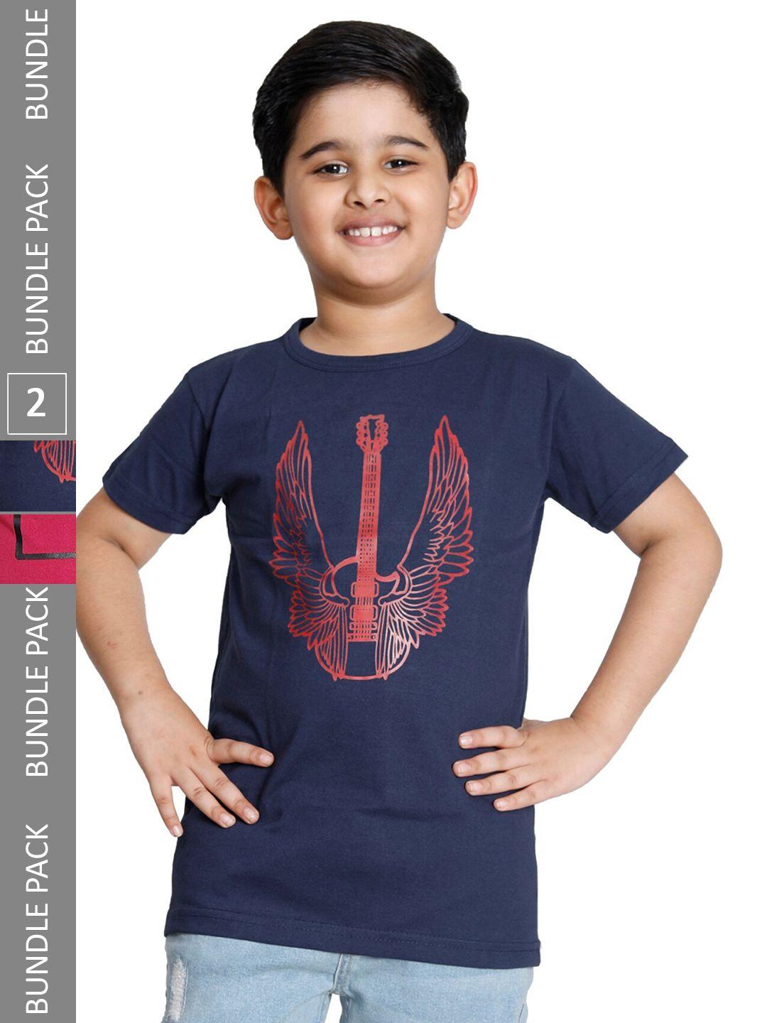 indiweaves boys pack of 2 graphic printed round neck cotton t-shirt