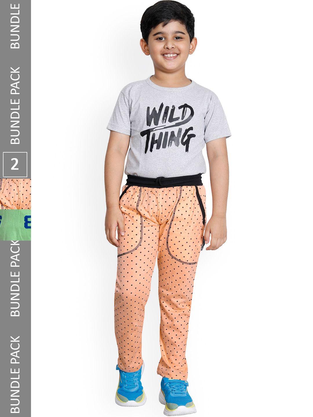 indiweaves boys pack of 2 printed cotton track pants