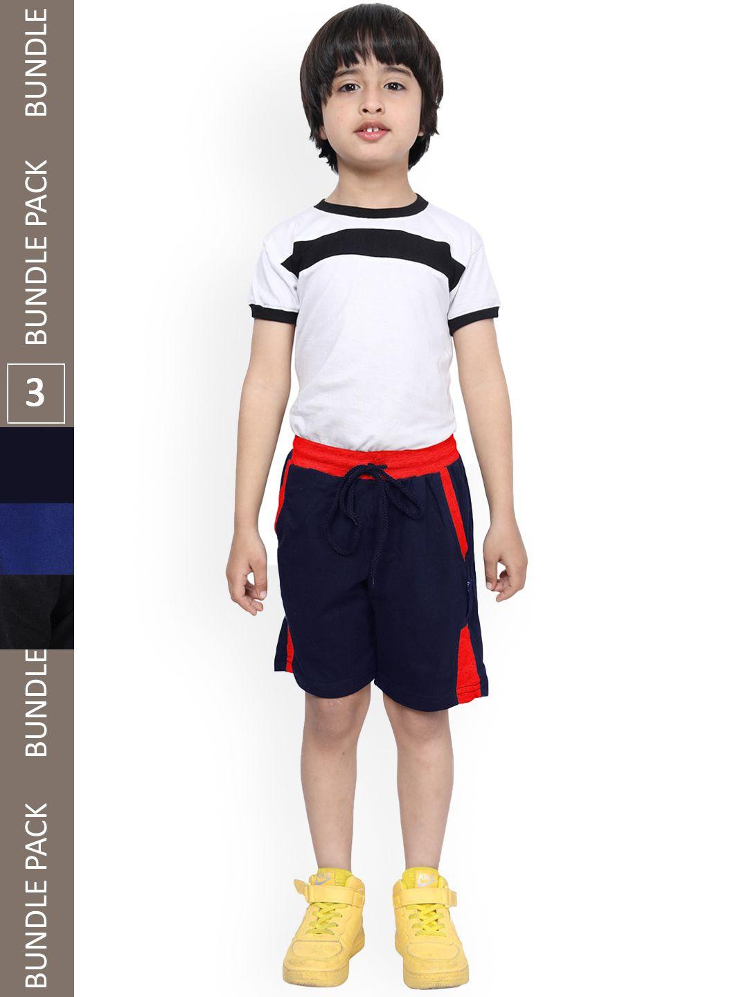 indiweaves boys pack of 3 high-rise cotton shorts