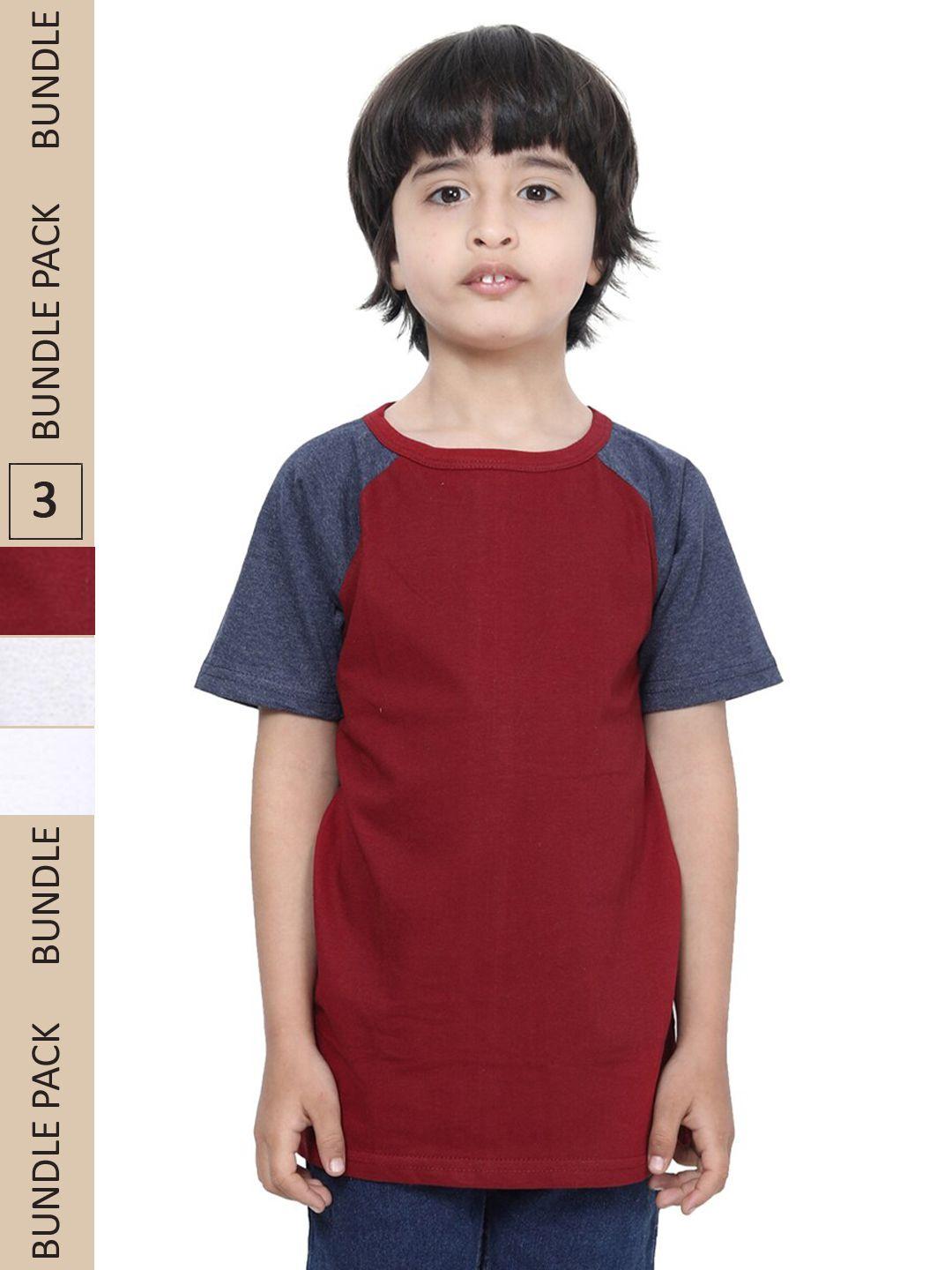 indiweaves boys pack of 3 pure cotton t-shirt