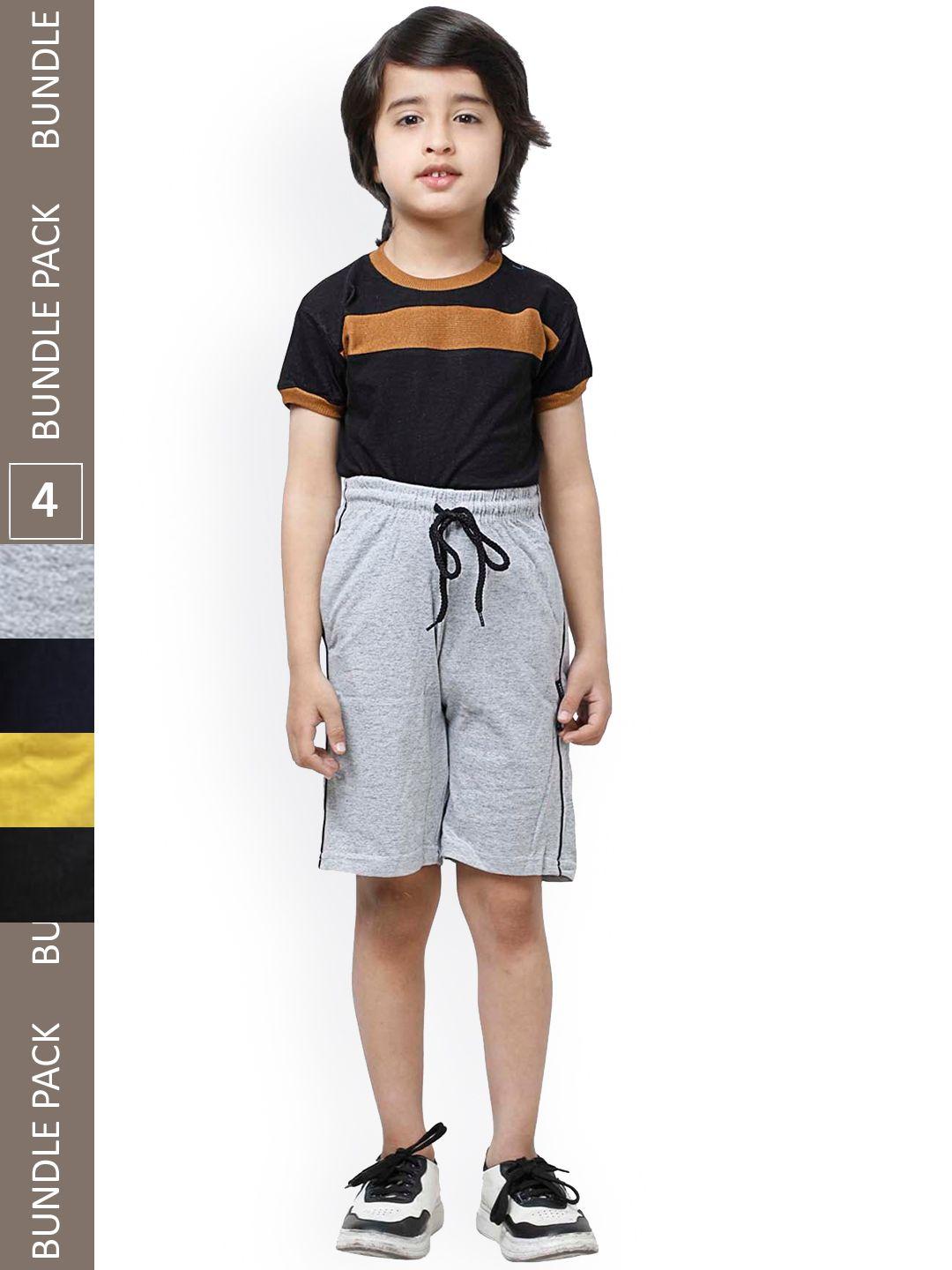indiweaves boys pack of 4 pure cotton shorts