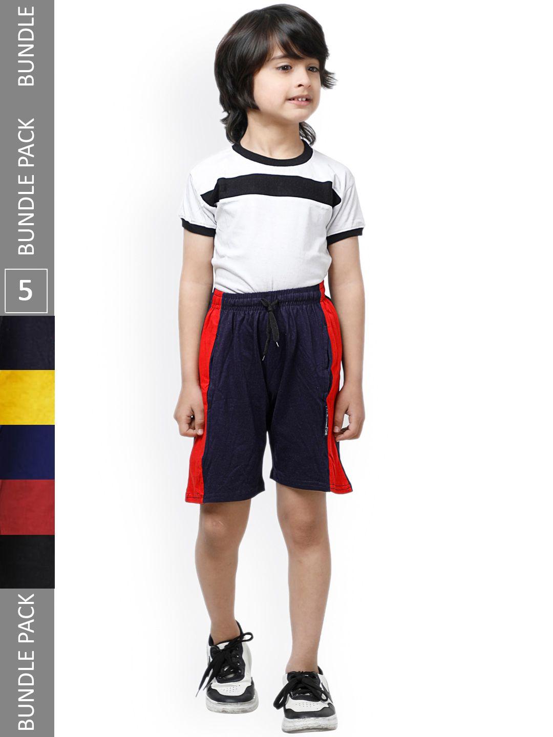 indiweaves boys pack of 5 high-rise casual shorts