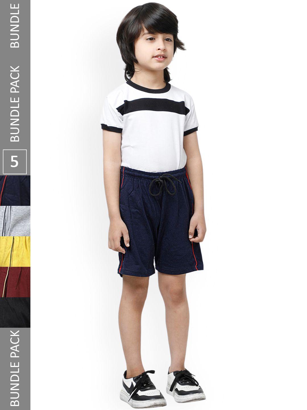 indiweaves boys pack of 5 pure cotton shorts