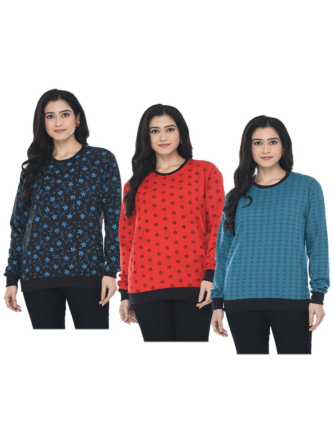 indiweaves women multicoloured printed sweatshirt