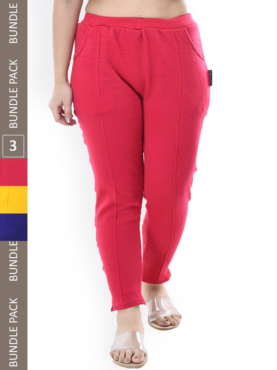 indiweaves women multicoloured relaxed high-rise trousers