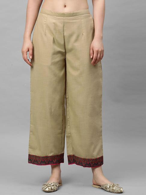 indo era beige cotton palazzos