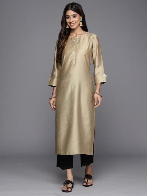 indo era beige straight kurta