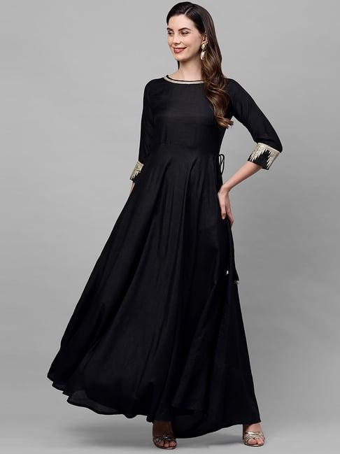 indo era black a line kurta