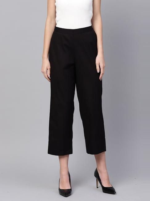 indo era black cotton palazzos