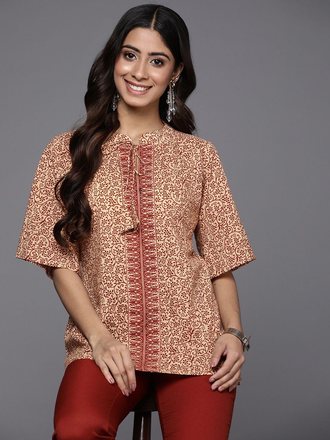 indo era ethnic motifs print top