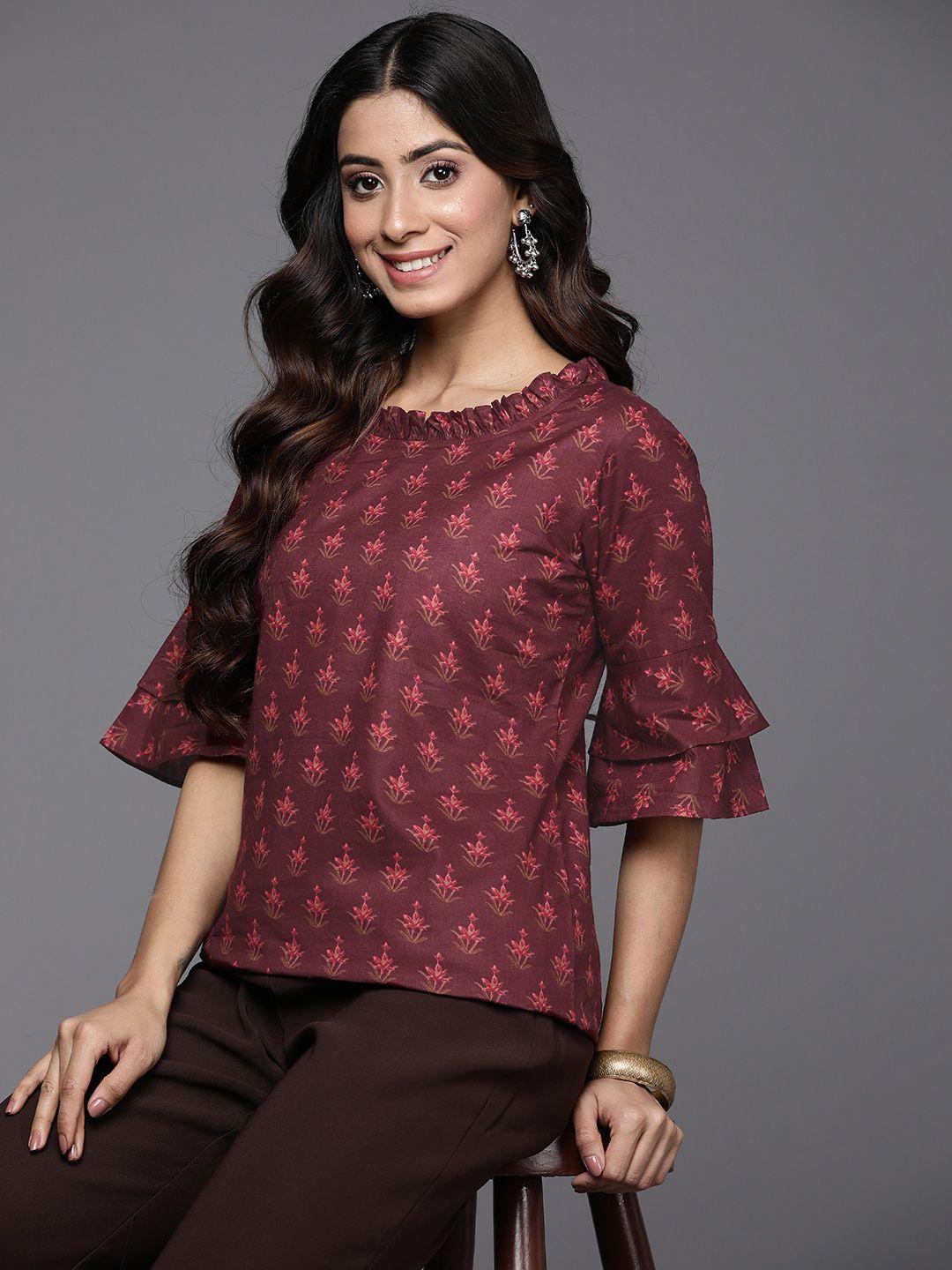 indo era ethnic motifs print top