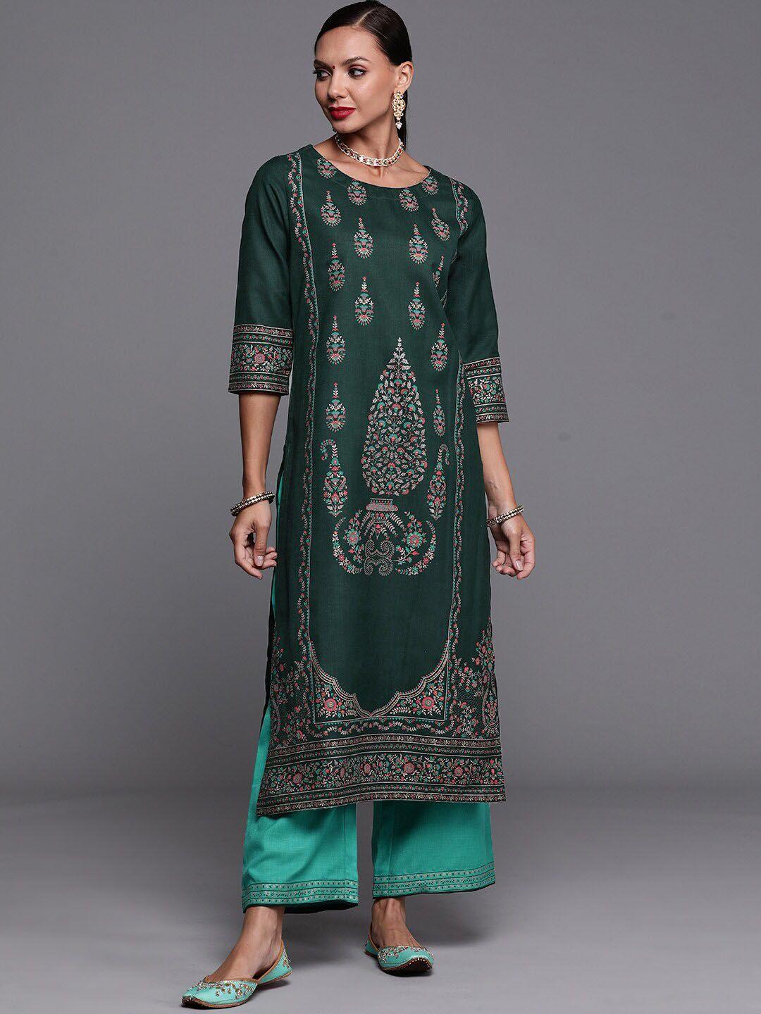 indo era ethnic motifs printed kurta with palazzos