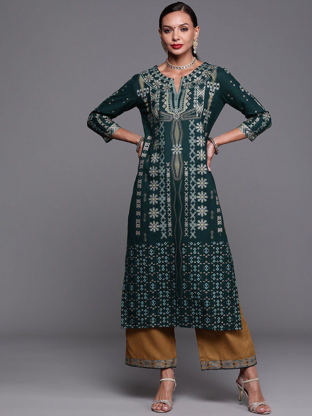 indo era ethnic motifs printed kurta with palazzos