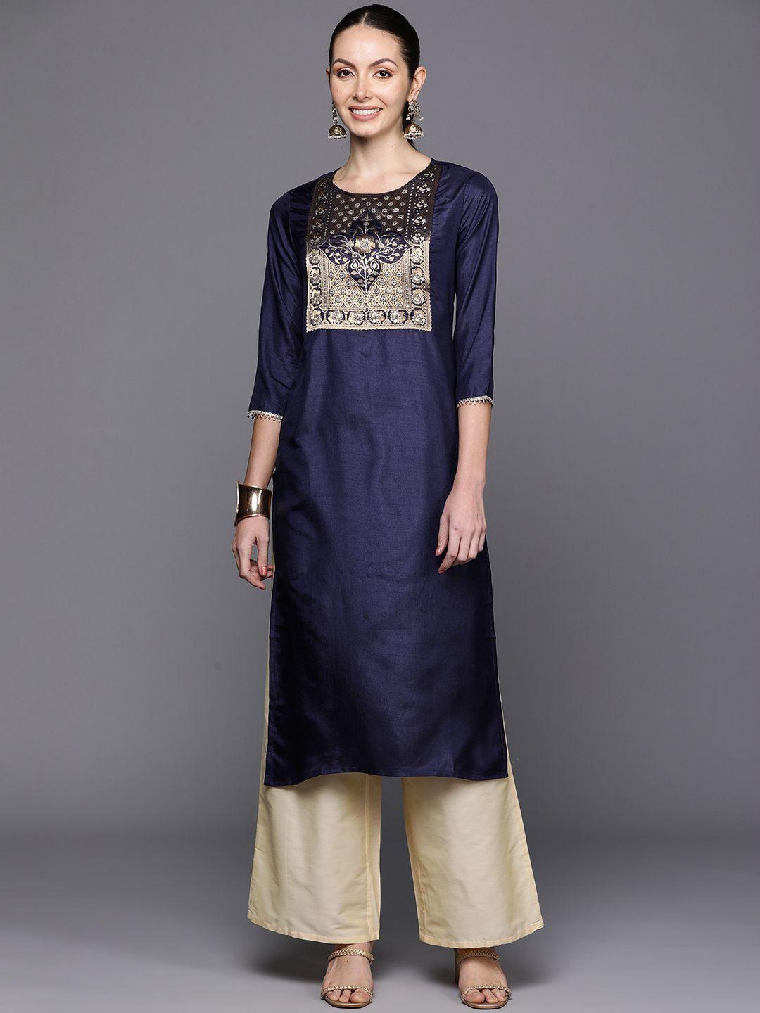 indo era ethnic motifs yoke design gotta patti detail straight kurta